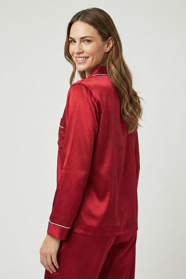 Royal Ruby Luxe Satin Pajama Set