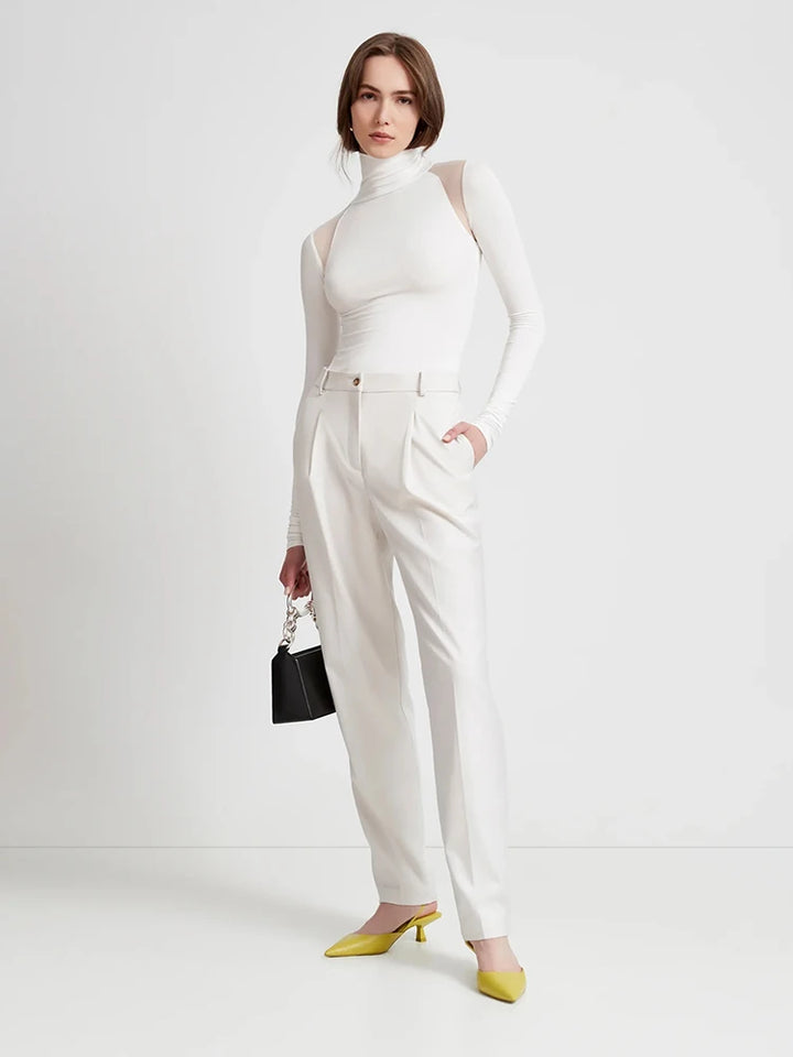 The Luxe Mesh Cut-Out Mock Neck Bodysuit