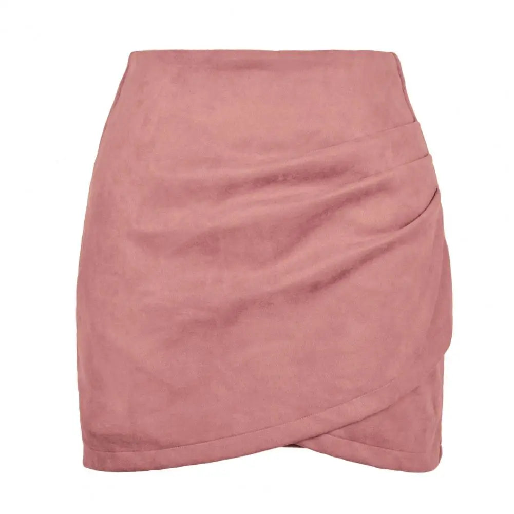 Sofia Ruched Suede Mini Skirt