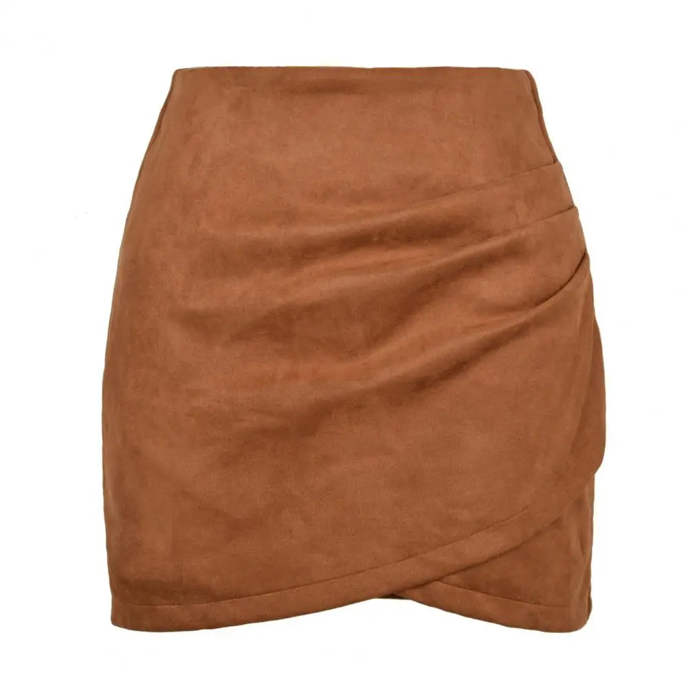 Sofia Ruched Suede Mini Skirt