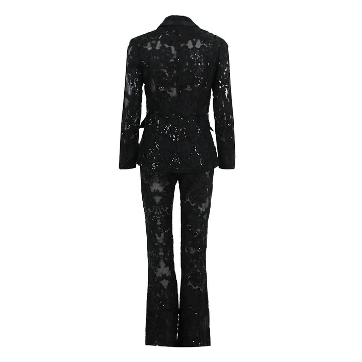 Max B Noir Lace Power Suit