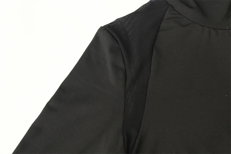 The Luxe Mesh Cut-Out Mock Neck Bodysuit