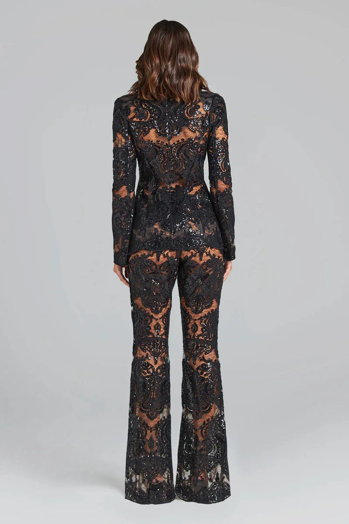 Max B Noir Lace Power Suit