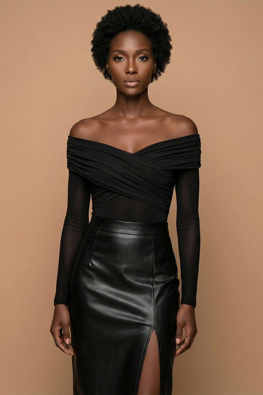 Nine to Night Black Pleather Skirt