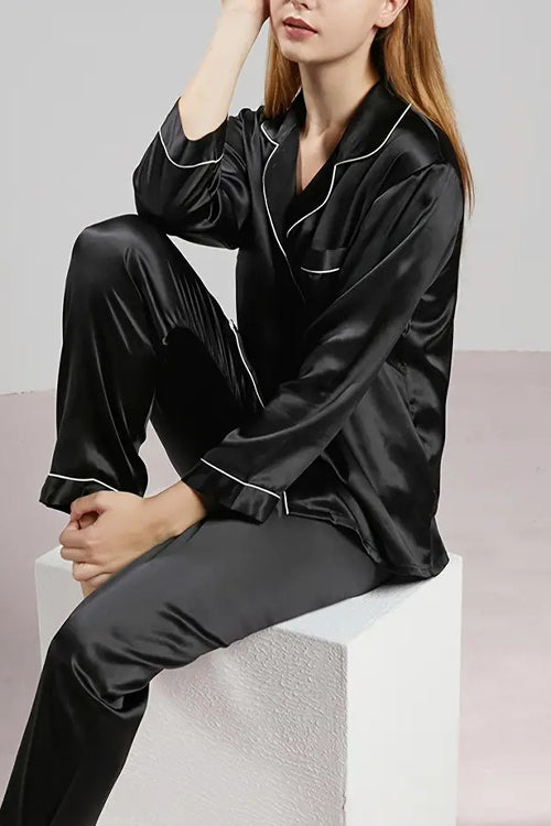 Royal Ruby Luxe Satin Pajama Set