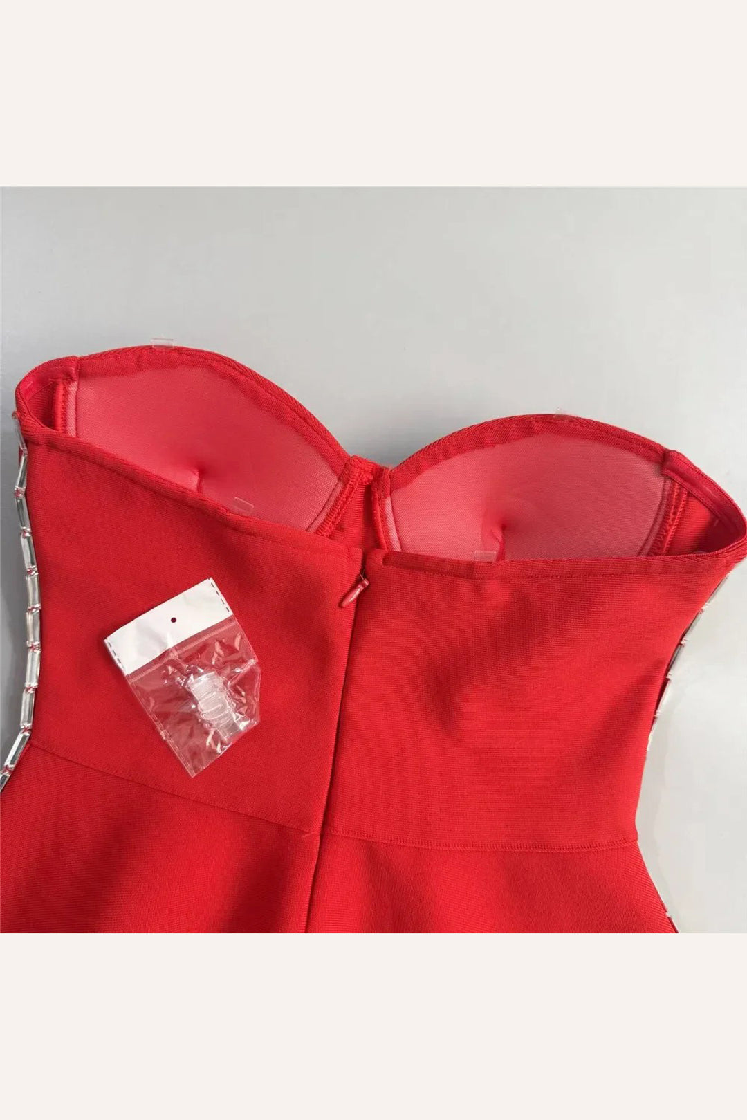 The Rianna | Red Crystal-Embellished Strapless Mini Dress