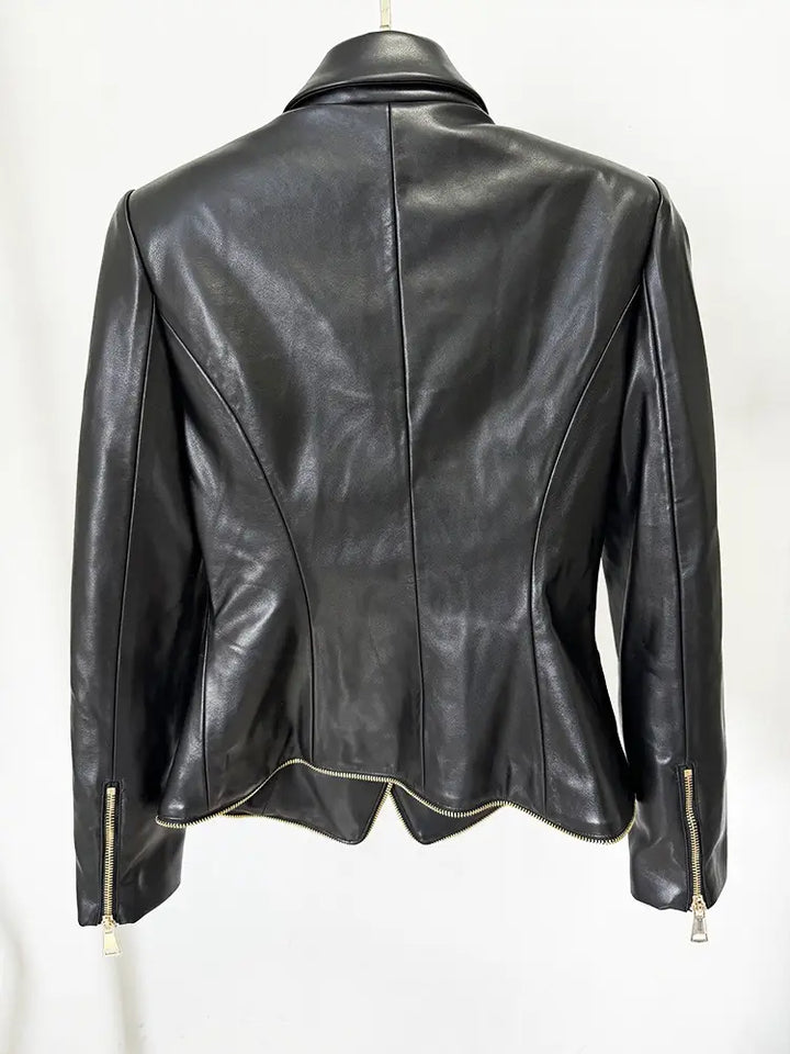 Black Luxe Sculpted Faux Leather Jacket