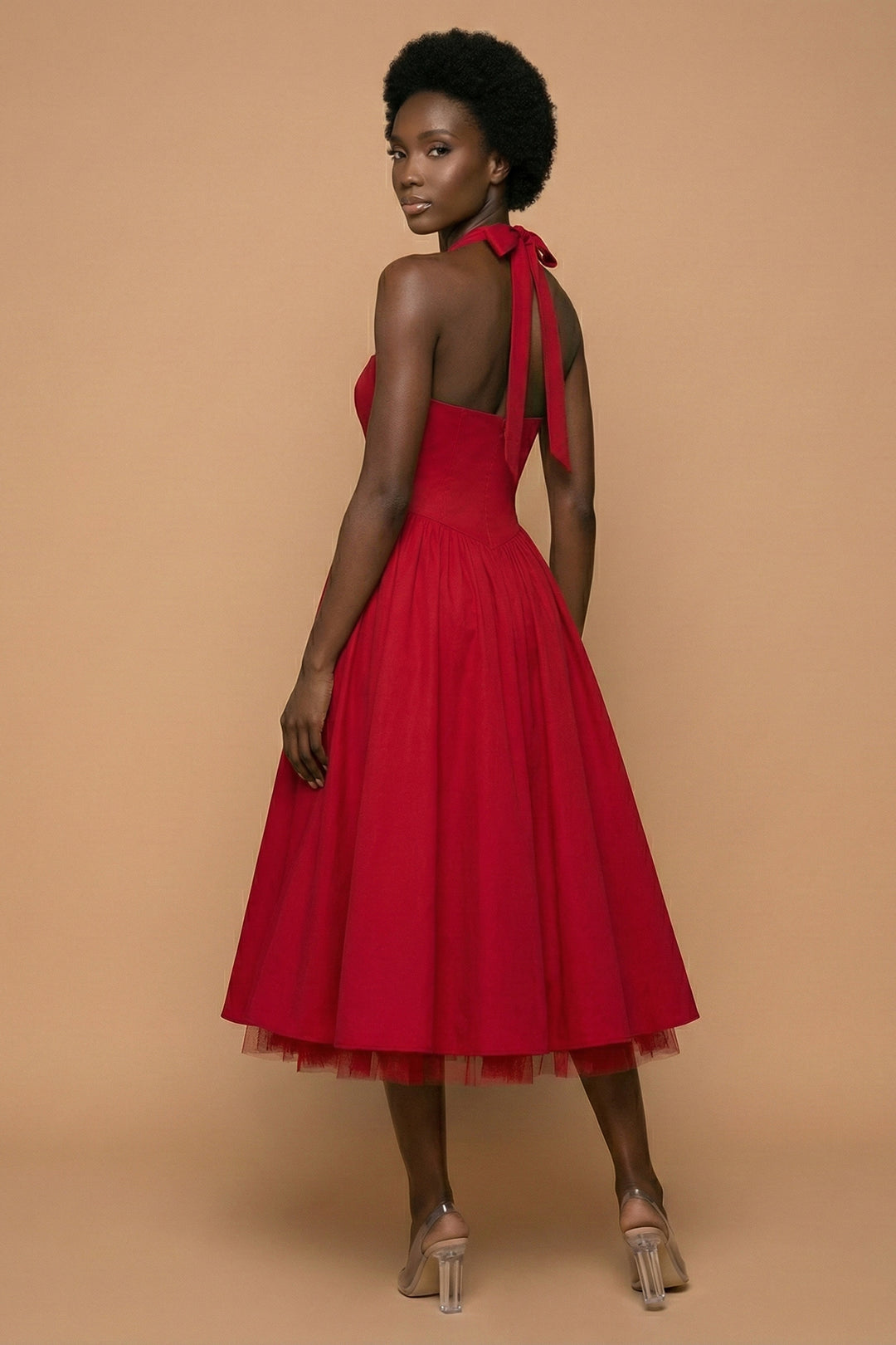 Scarlet Halter Corset Midi Dress