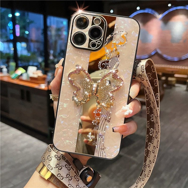 Rhinestone 3D Butterfly Bracket Phone Case - Maximum Beauties