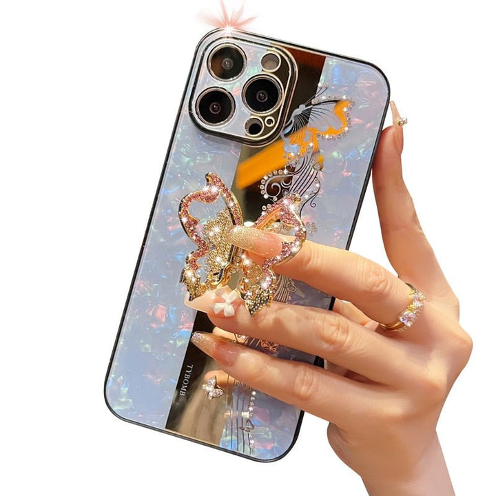 Rhinestone 3D Butterfly Bracket Phone Case - Maximum Beauties