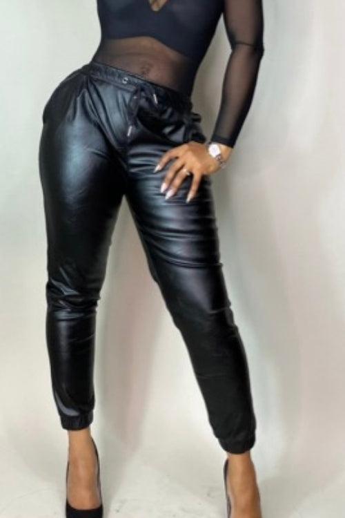 That Vegan Leather Vintage Sweat Pants - Maximum Beauties