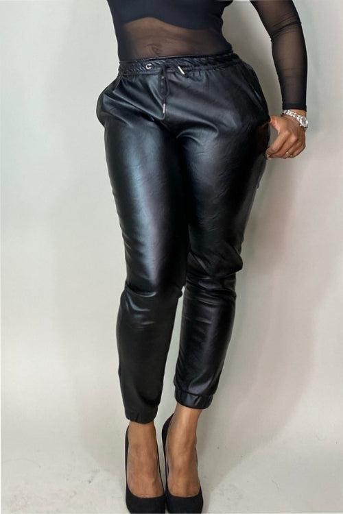 That Vegan Leather Vintage Sweat Pants - Maximum Beauties