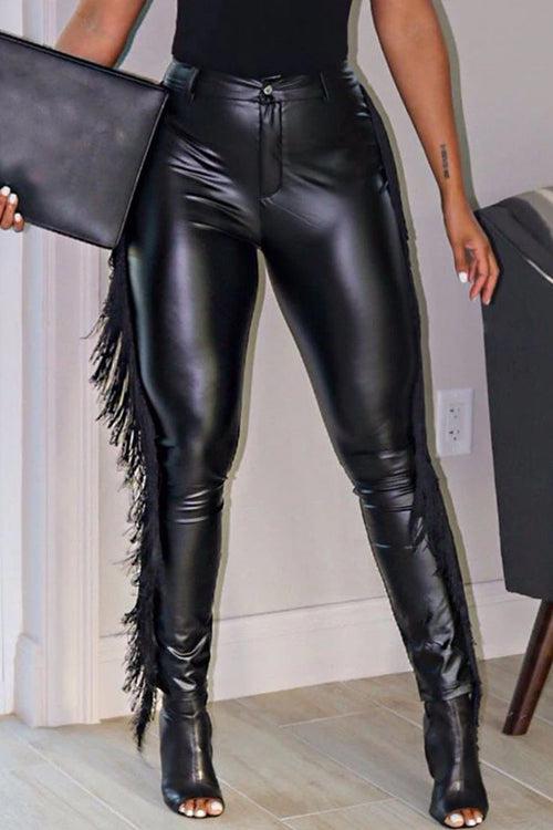 That’s My Type Fringe Pleather Pants - Maximum Beauties