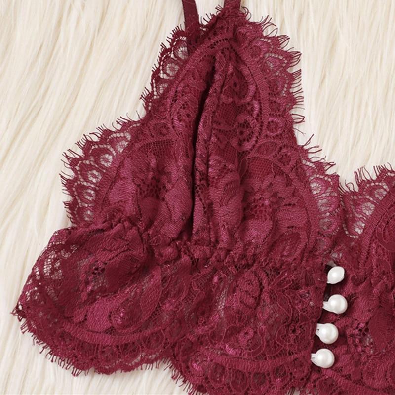 Melissa Pink Scalloped Floral Lace Lingerie Set - Maximum Beauties